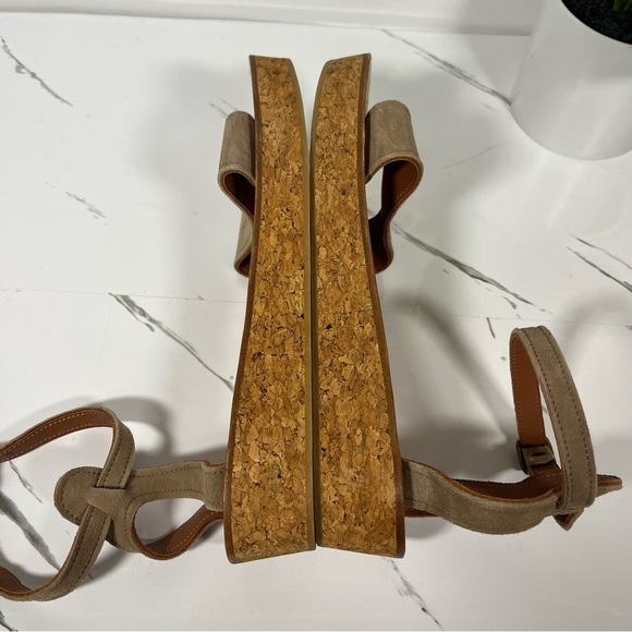 K. Jacques St. Tropez Women’s Strappy Platform Sandal Beige Suede Staps Size 7.5 - Picture 3 of 11